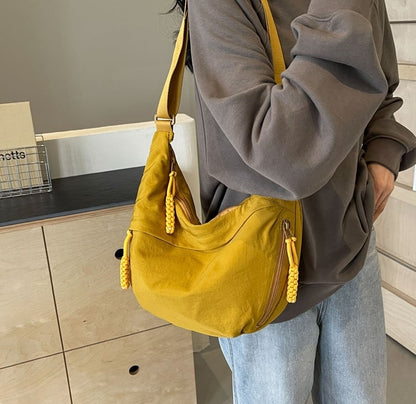 🏆5k sold this week!🔥Designer Direct Sales👜Women's Fashion Plain Color Nylon Crossbody Hobo Bag