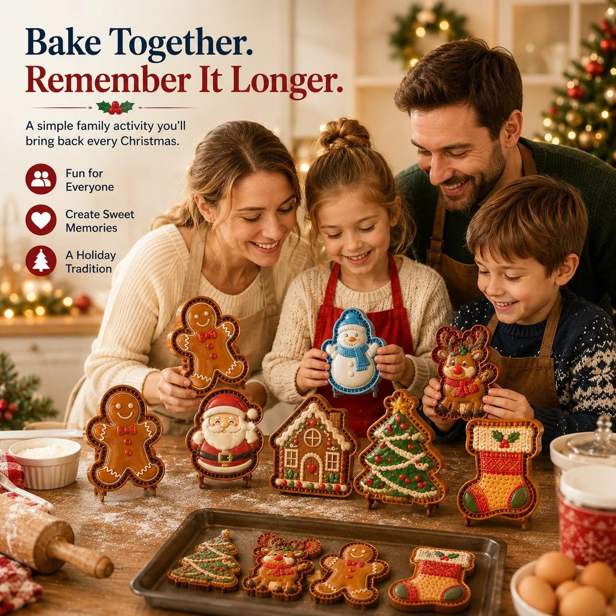 🎄LAST DAY SALE Only $13.99!!🍪Christmas Baking Moulds – 9Festive Designs 🎄