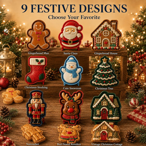 🎄LAST DAY SALE Only $13.99!!🍪Christmas Baking Moulds – 9Festive Designs 🎄