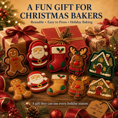 🎄LAST DAY SALE Only $13.99!!🍪Christmas Baking Moulds – 9Festive Designs 🎄