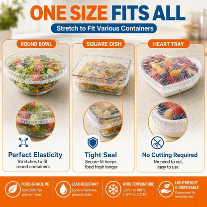 🔥LAST DAY SALE 49% OFF-100Pcs Medium Reusable Elastic Plastic Bowl Covers - Kitchen Bread Proofing,